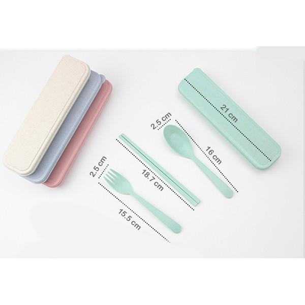 北歐風 小麥餐具組 小麥桔梗 筷子 叉子 湯匙 天然環保 小麥秸稈環保餐具三件組 婚禮小物-細節圖6