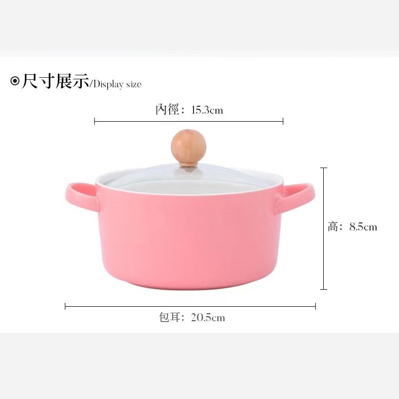 泡麵碗 陶瓷碗 陶瓷泡麵碗 泡面碗 便當碗 馬卡龍雙耳陶瓷帶蓋泡麵碗 顏色隨機出貨-細節圖8