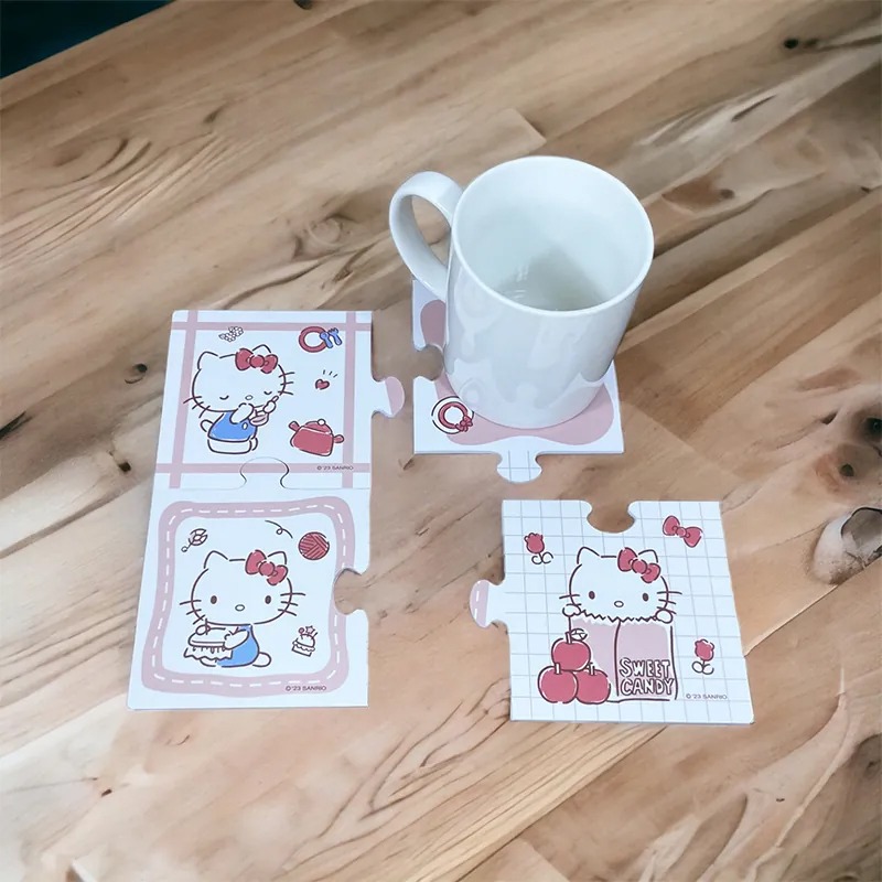 Hello Kitty KT 拼圖杯墊組 二款任選 送禮自用皆宜-細節圖5