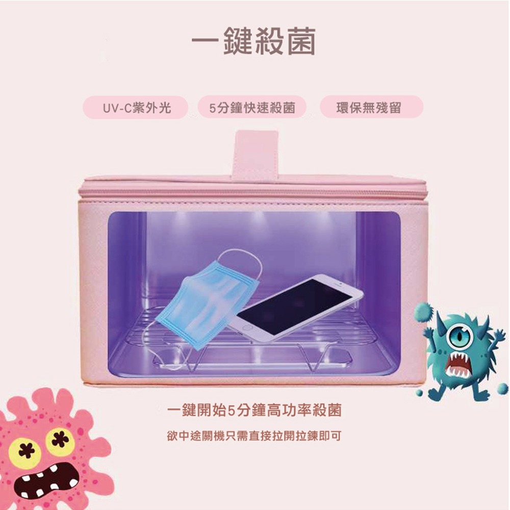 安酷生活 深紫外線多功能殺菌包 收納 紫外線消毒媽咪包 紫外線殺菌包 殺菌包 消毒包 深紫外線 手提萬用包-細節圖8