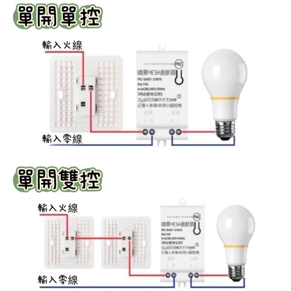 【現貨】陸板米家用 Wifi 通斷器 情景mesh 通斷器  需搭陸板mesh網關搭配陸板米家wifi開關 mesh開關-細節圖4