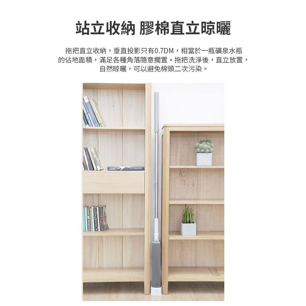 小米有品 藍小魚 180° 膠棉拖把 自由轉向 多角度拖把 免手洗拖把 吸水海綿拖把   拖把 收納-細節圖3