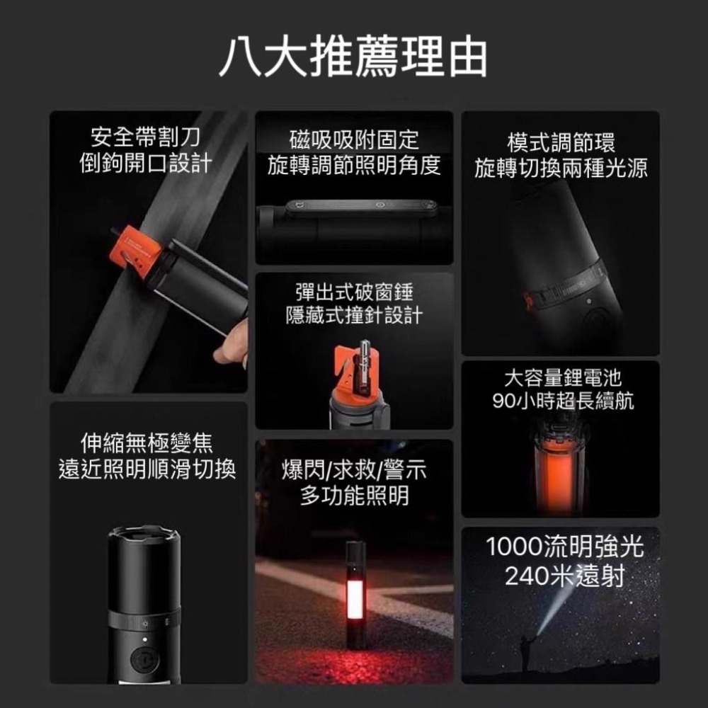 Xiaomi 米家多功能手電筒  大容量  流明主燈  側燈 現貨 破窗器-細節圖3
