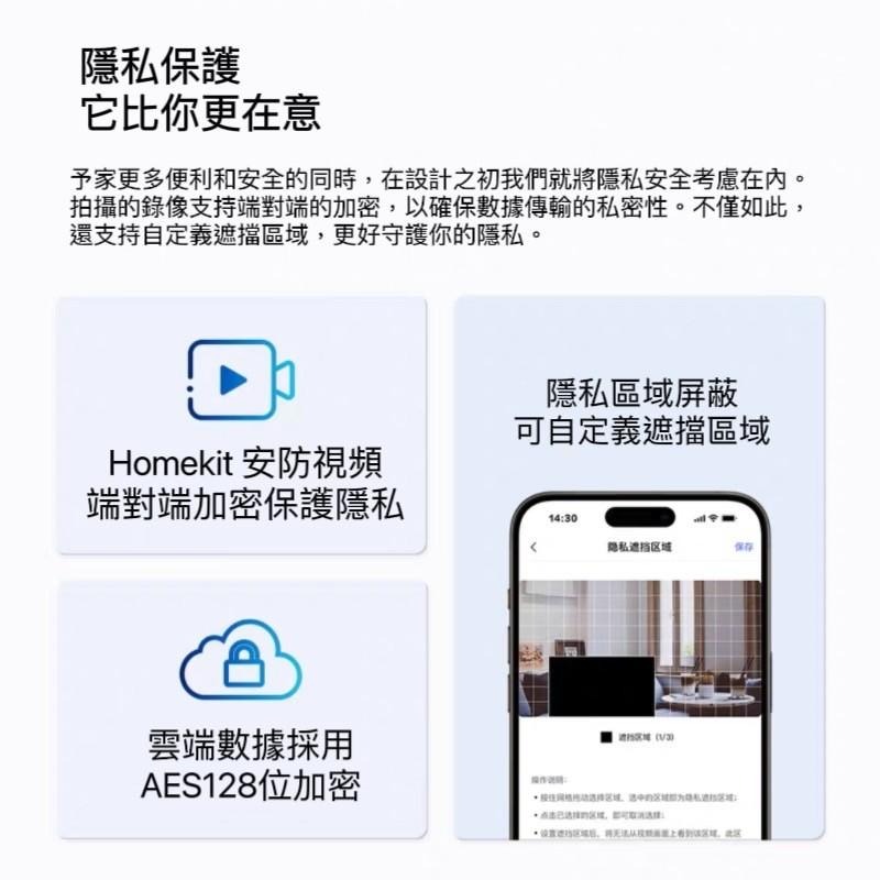 Aqara  智能攝影機 E1  支援HomeKit  解析度2K-細節圖5