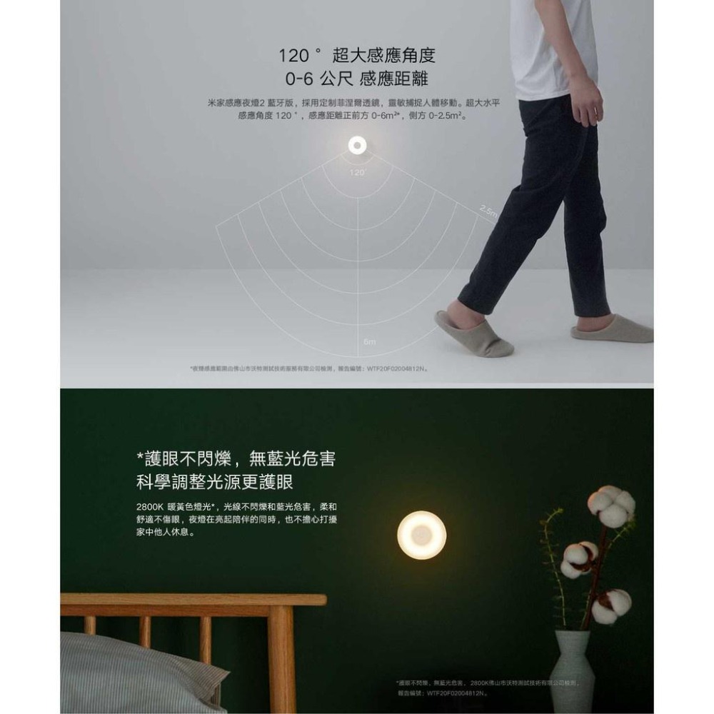 【台灣現貨出貨】米家感應夜燈2 人體感應燈 磁吸設計 120度自動感應 亮度可調 無視頻閃 LED小夜燈-細節圖7