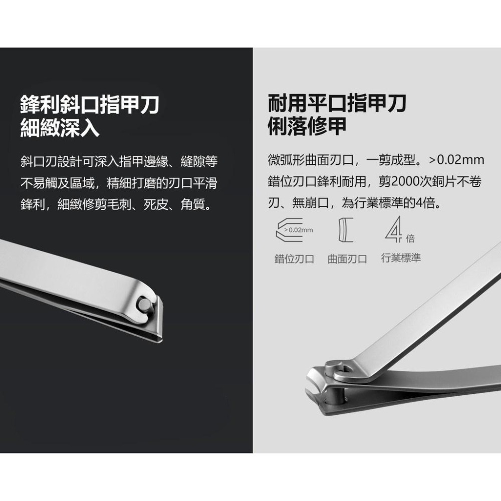 米家指甲刀五件套 指甲剪 平口/斜口指甲刀 美容剪/挖耳勺/磨甲銼片 指甲刀套組 旅行組-細節圖5
