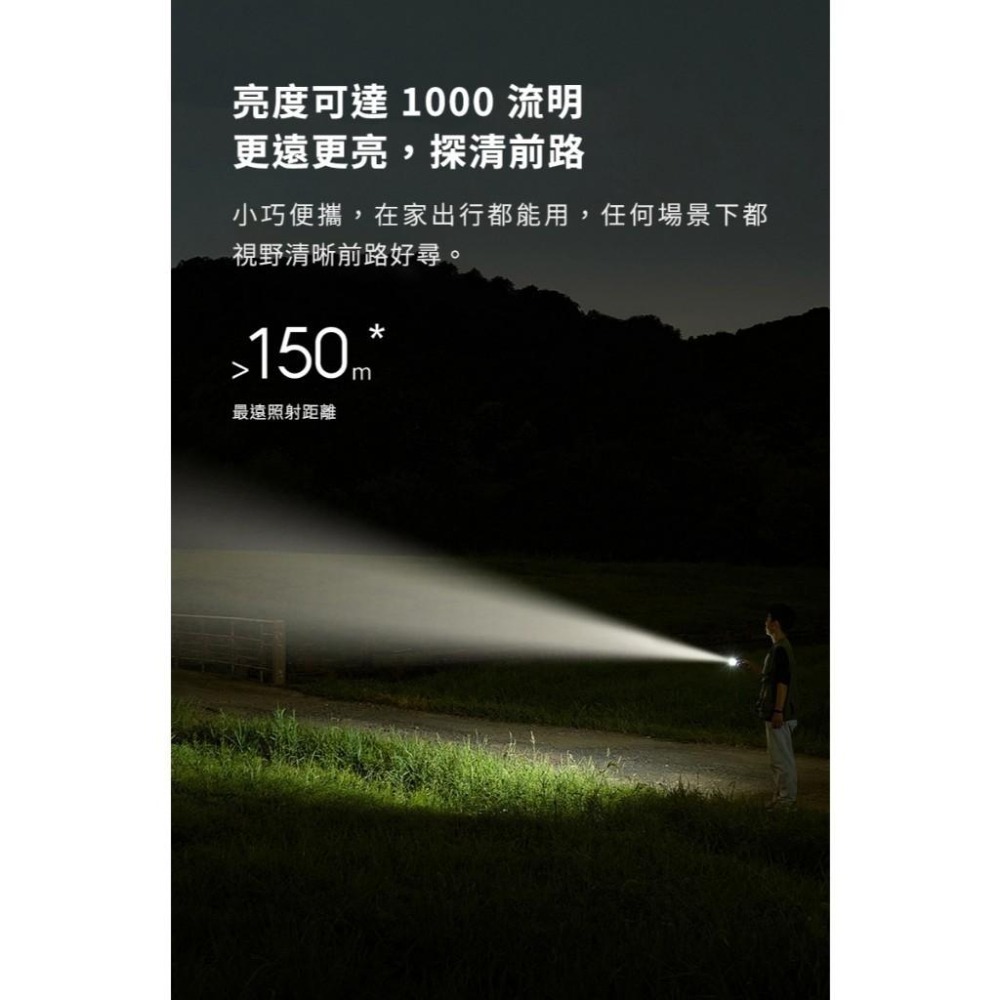 米家多功能便攜手電筒 強光手電筒 隨身手電筒 防身手電筒 充電手電筒 露營手電筒-細節圖2