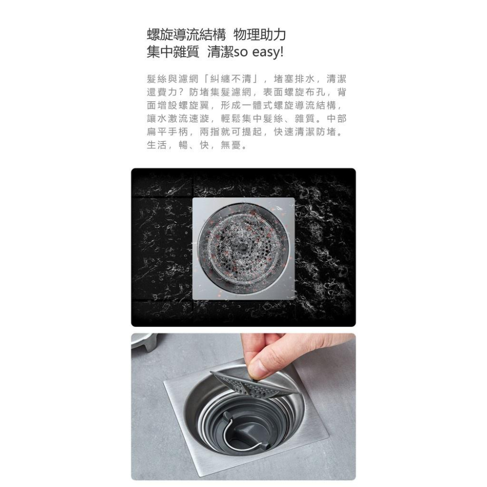 <台灣現貨> 大白激漩地漏 排水 地漏 浴室/廚房/陽台/洗衣機排水 防臭 防蟲 防漏-細節圖4