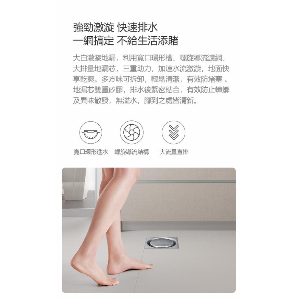 <台灣現貨> 大白激漩地漏 排水 地漏 浴室/廚房/陽台/洗衣機排水 防臭 防蟲 防漏-細節圖2