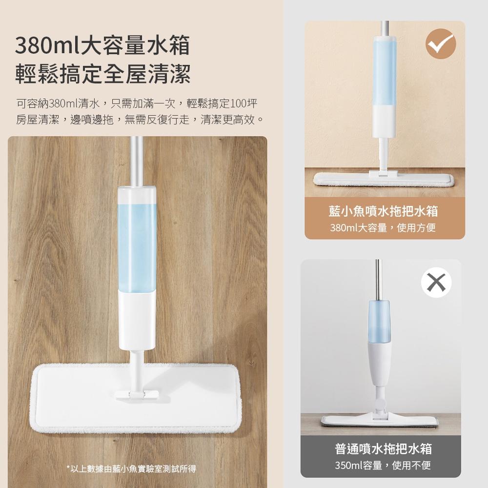 小米有品 藍小魚 鋁管 噴水拖把 懶人拖把 噴霧拖把 平板拖把 拖地 木地板 瓷磚 拖布 干濕兩用 噴水拖把 省力拖把♠-細節圖5