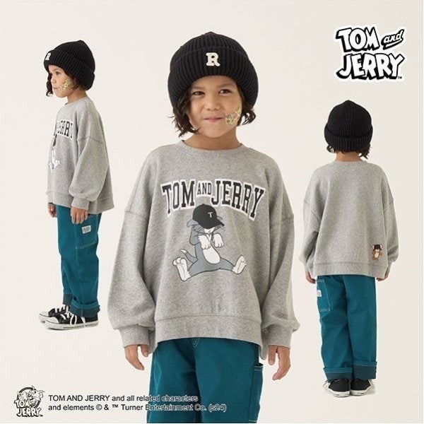 現貨＃預購＃日本品牌｜🧢TOM AND JERRY🧢湯姆貓與傑利鼠寬鬆棉衫｜#日本#童裝#大學Ｔ#學校#運動衫-細節圖3