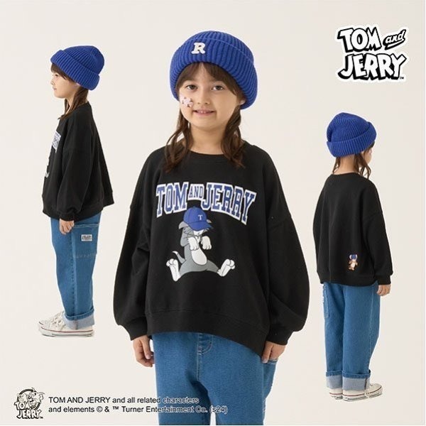 現貨＃預購＃日本品牌｜🧢TOM AND JERRY🧢湯姆貓與傑利鼠寬鬆棉衫｜#日本#童裝#大學Ｔ#學校#運動衫-細節圖4