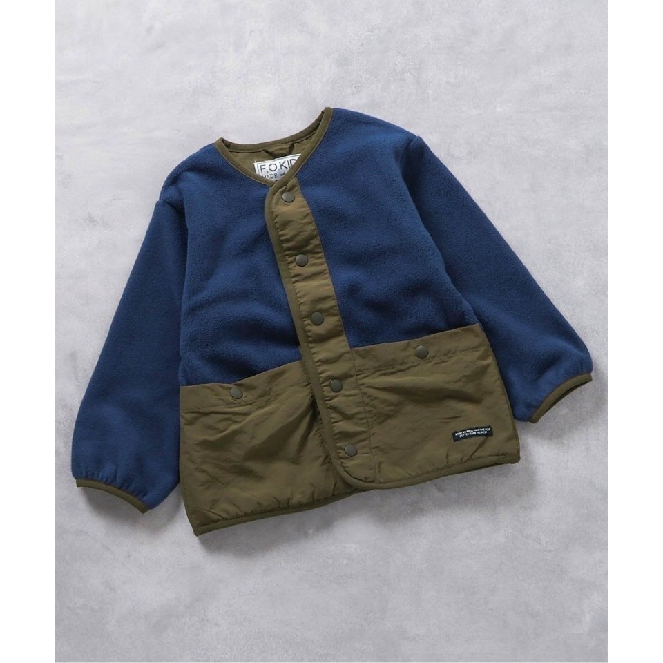 現貨深灰100 日本#F.O.｜保暖棉絨開襟衫 ｜#F.O.日本品牌 小童 中童 大童-細節圖2