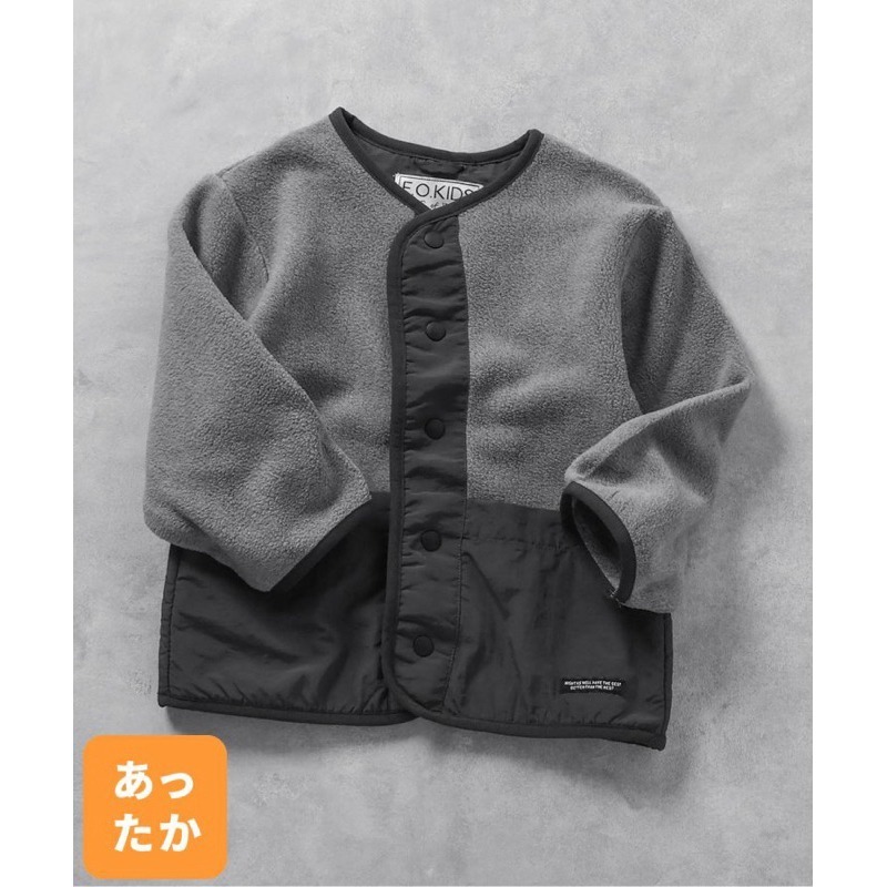現貨深灰100 日本#F.O.｜保暖棉絨開襟衫 ｜#F.O.日本品牌 小童 中童 大童-細節圖5