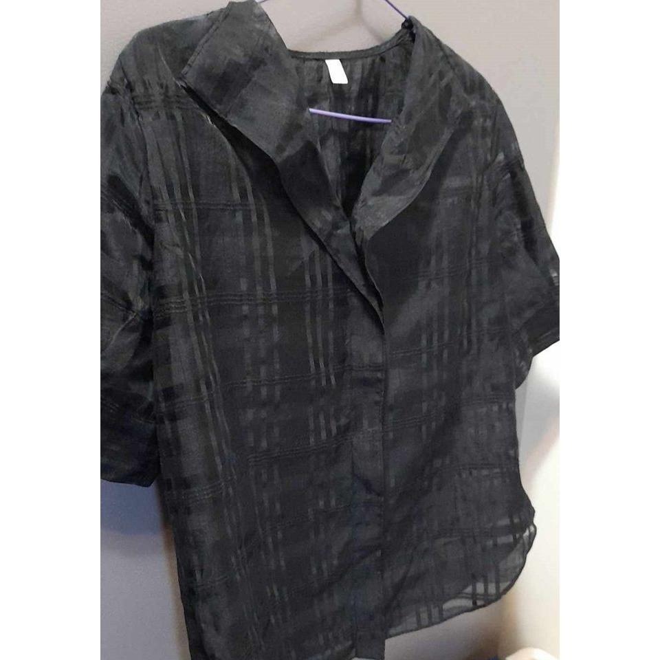 A79  專櫃上衣 外搭 透視感-細節圖2