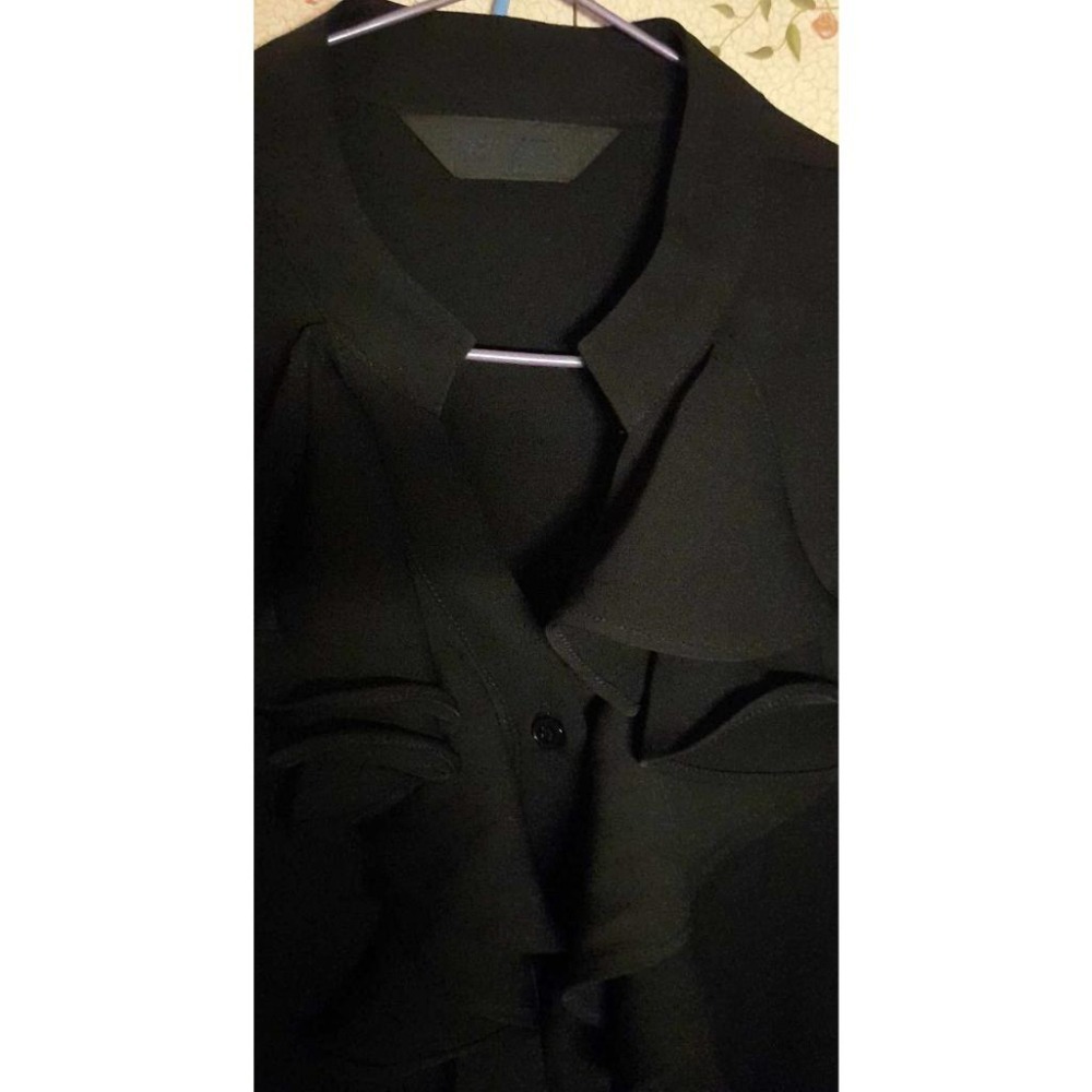 二手ＢY ZUA韓版黑色襯衫上衣-細節圖3