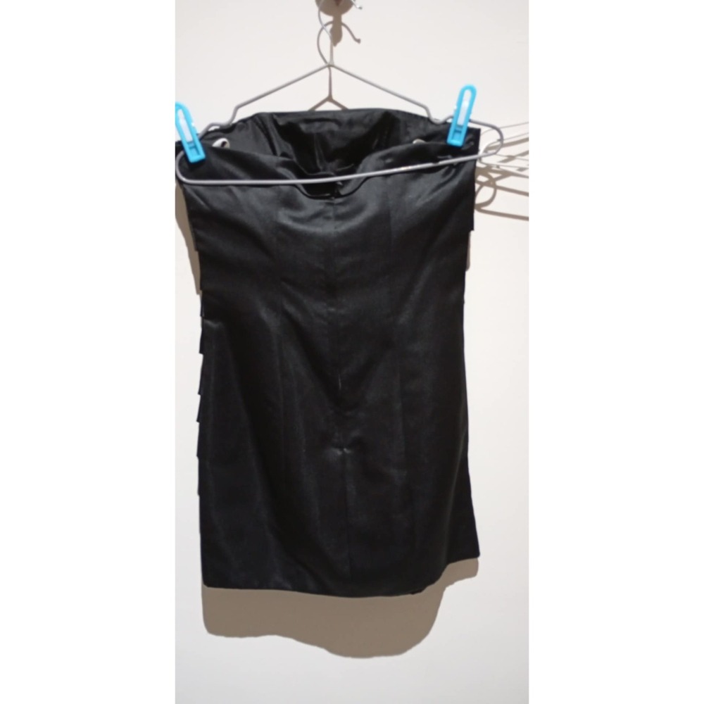 A232 黑色無肩帶連身裙 小禮服 洋裝-細節圖2