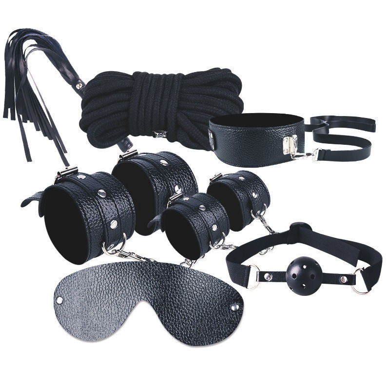 【優惠現貨】SM綑綁套裝💞情趣用品 夫妻情趣 男女朋友情趣 SM遊戲 束縛皮革毛絨七件套情趣用品-細節圖3