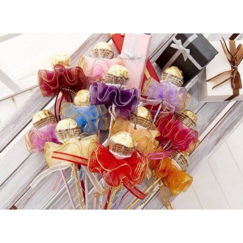 ＊╮幸福氛圍婚品館╭＊雙層金莎花棒/送客禮/畢業禮/情人禮 ~（成品不含金莎)-細節圖2