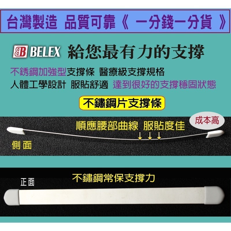 台灣製 醫療護腰 鋼片支撐 復健護腰 術後護腰 護腰 護腰帶 透氣護腰 【BELEX】 竹炭護腰帶9.5吋寬版 搬重物-細節圖3