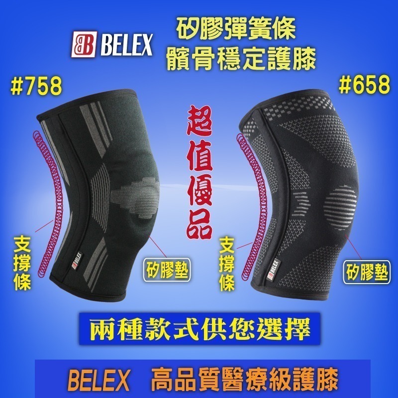 台灣製 醫療護膝 矽膠穩定髕骨 韌帶拉傷護膝 膝蓋退化 十字韌帶 半月板 【BELEX】兩側支撐條 透氣護膝 健走護膝-細節圖3