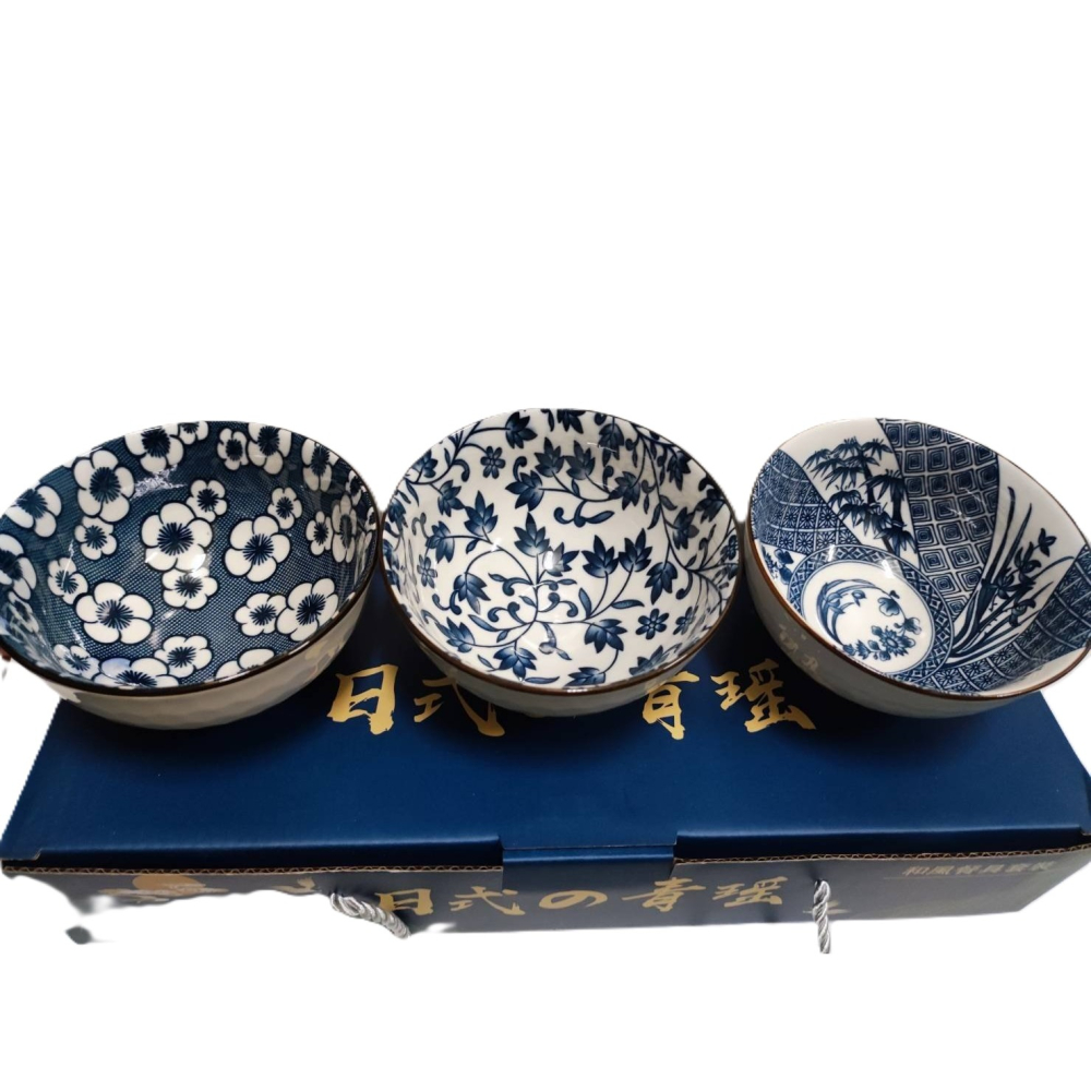 日式的青瑤和風餐具碗飯碗瓷碗（三入組）-細節圖3