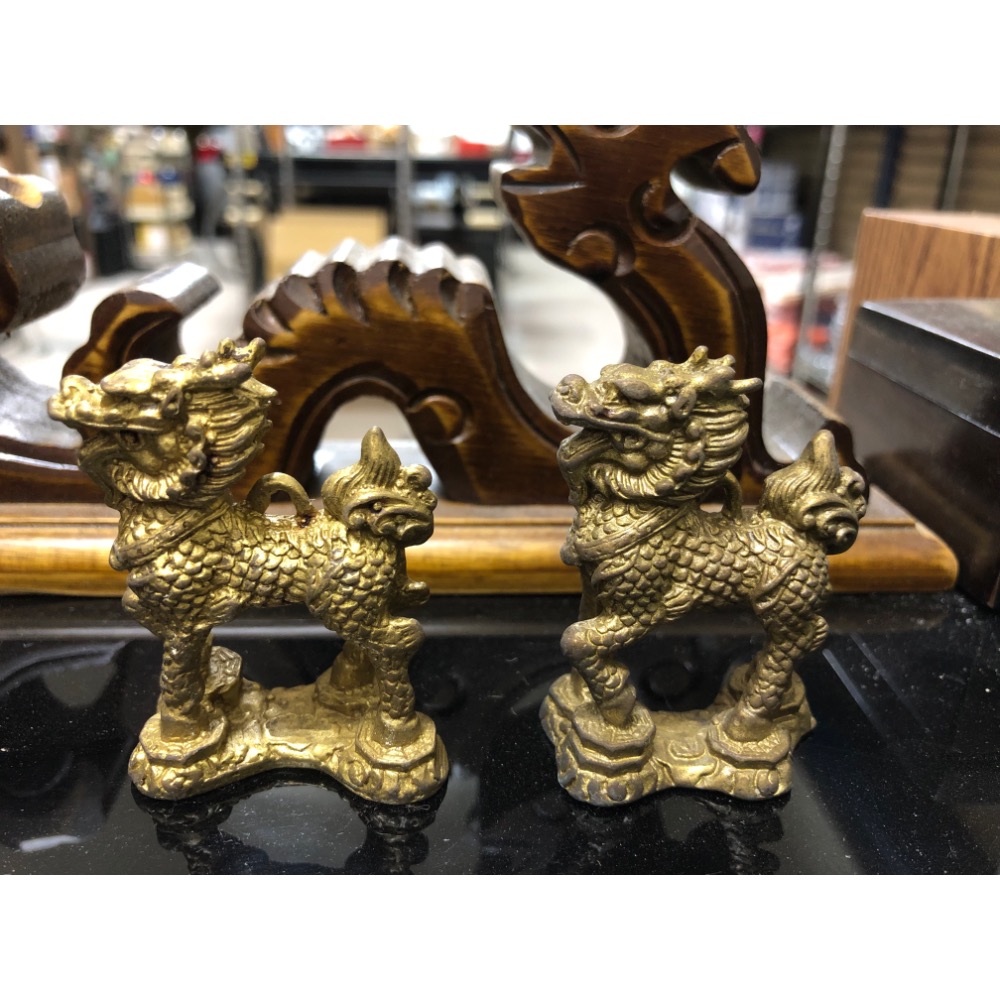 一對 銅製雙麒麟 擺飾-細節圖2