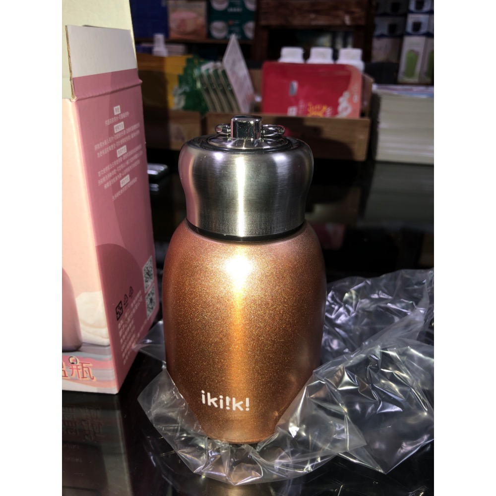 ikiiki 伊崎 玫瑰金保溫瓶 300ml 小水壺 水壺 小保溫瓶 隨身瓶-細節圖3