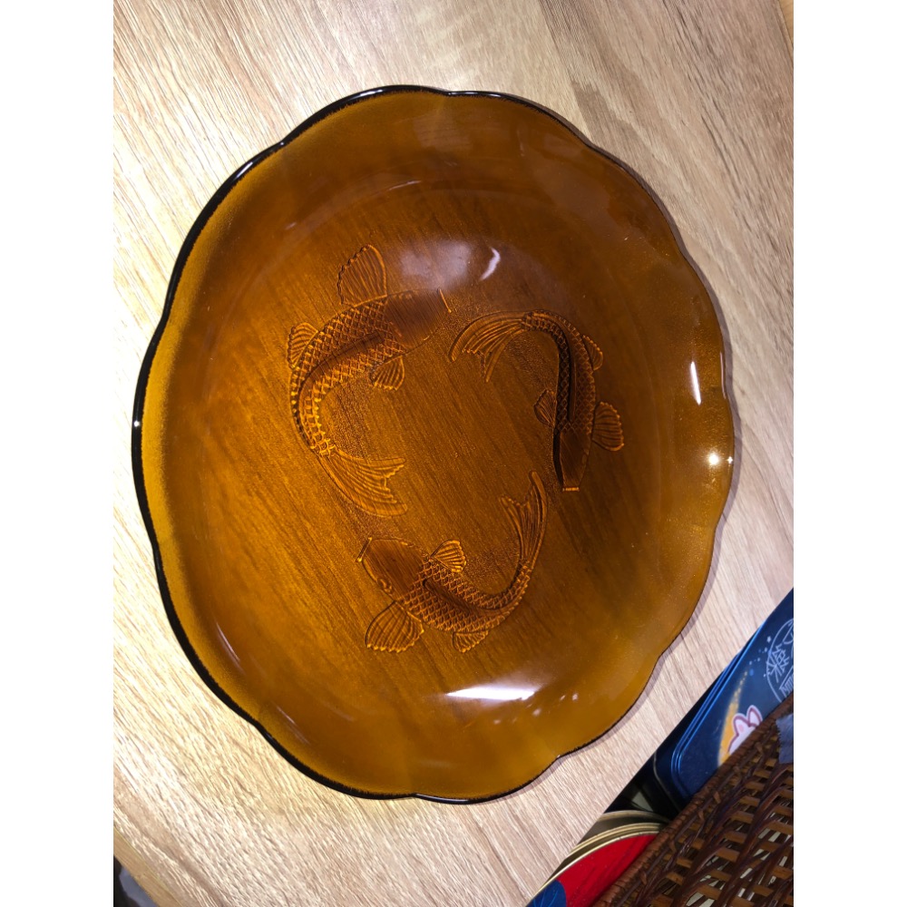 初見海洋之星 玻璃雕刻三魚迴游 一入裝 23*4cm 禮盒-細節圖2