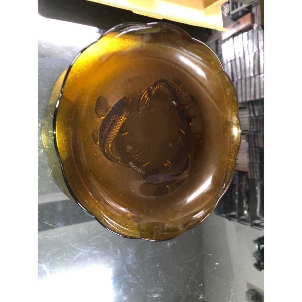 初見海洋之星 玻璃雕刻三魚迴游 一入裝 23*4cm 禮盒-細節圖4