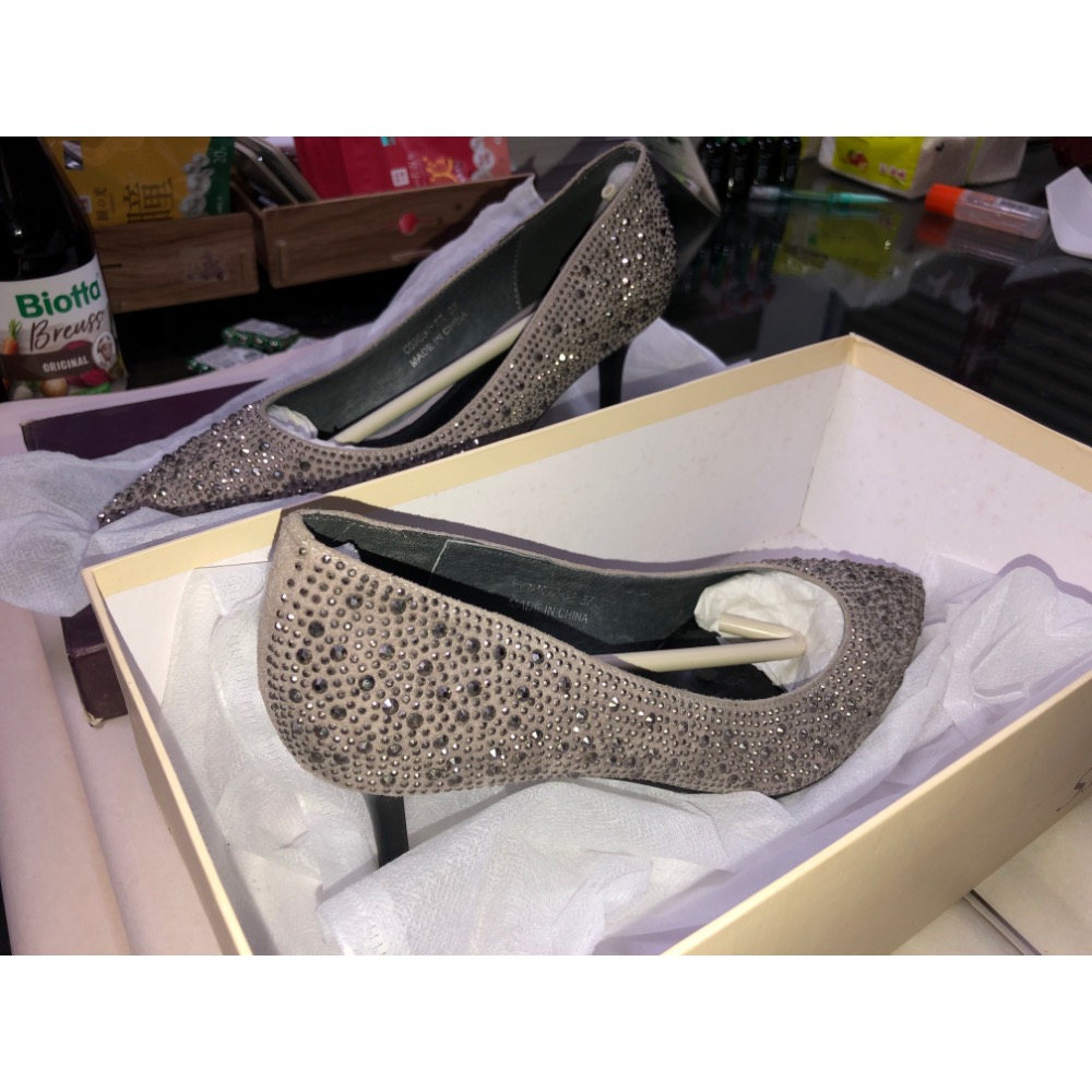 Sabon全新鑲鑽高跟鞋 37號-細節圖6