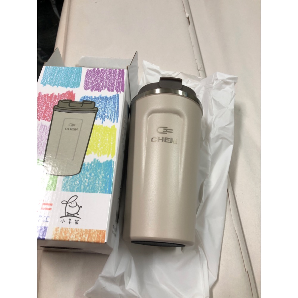 小羊苗聯名款真空隨行杯 304不鏽鋼 pp防漏矽膠 550ml 磨砂外漆 防滑杯底 多功能易攜-細節圖2