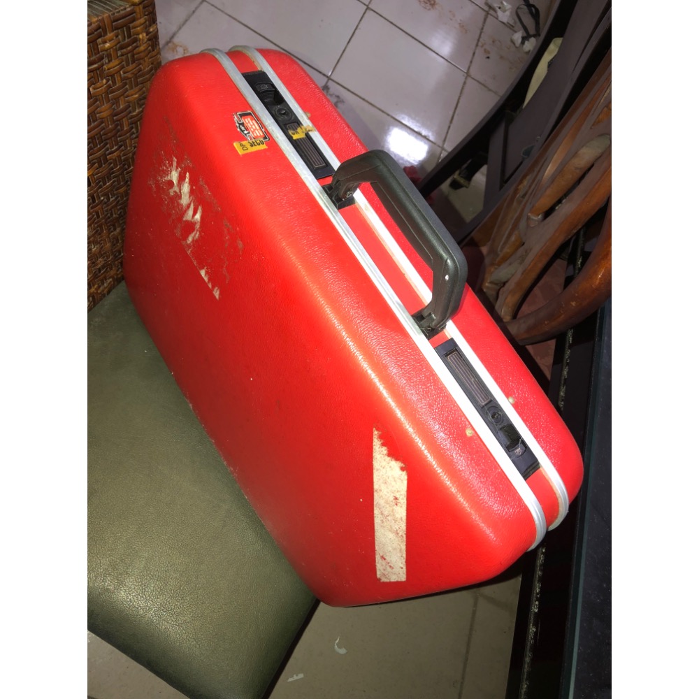 舊式超硬殼 懷舊旅行箱 可鎖附鑰匙-細節圖2