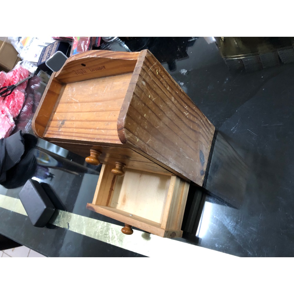 桌上型舊小木櫃 抽屜三層櫃 22.5*26*12 cm-細節圖3