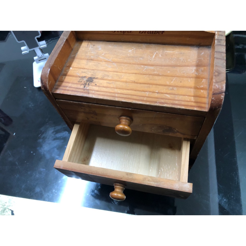桌上型舊小木櫃 抽屜三層櫃 22.5*26*12 cm-細節圖5