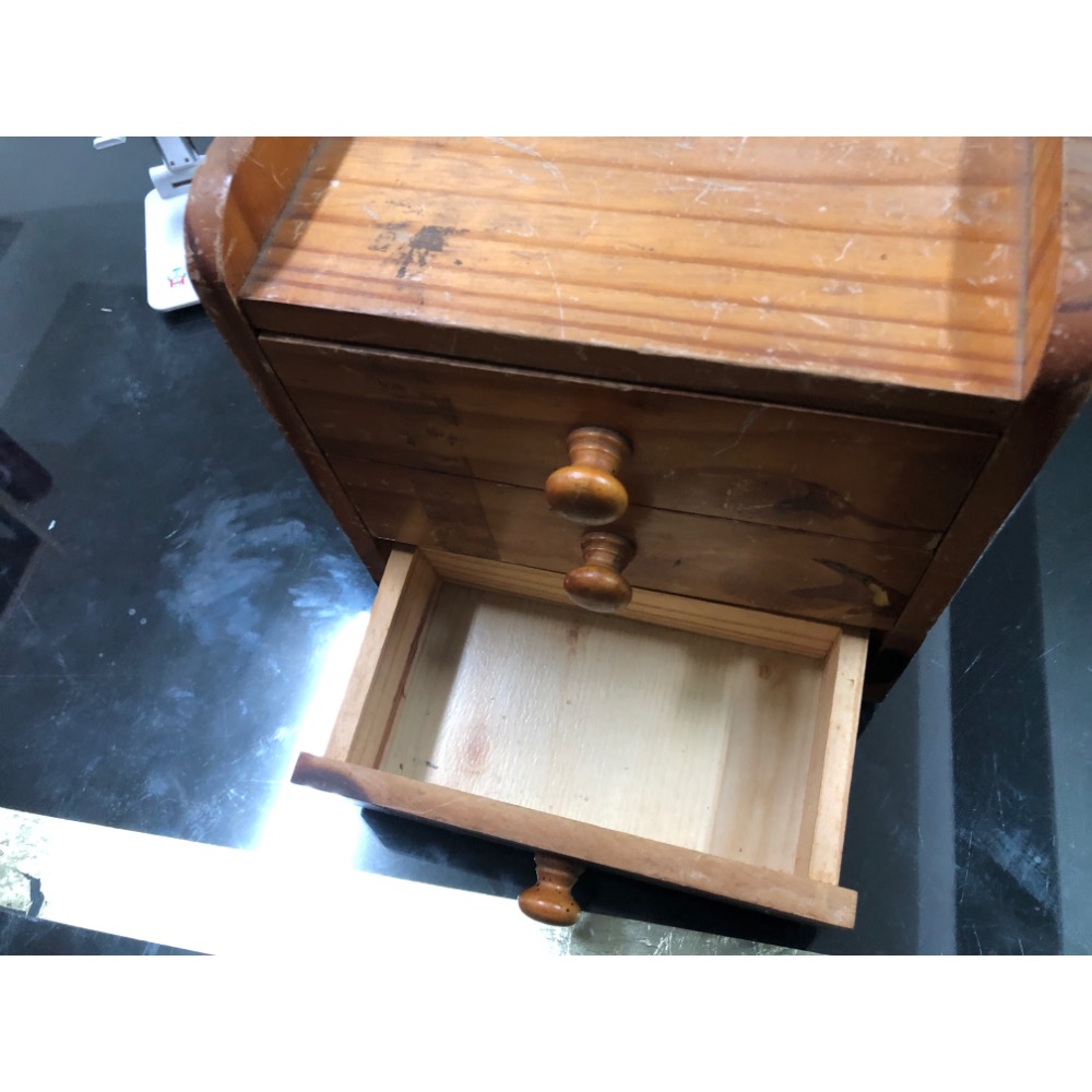 桌上型舊小木櫃 抽屜三層櫃 22.5*26*12 cm-細節圖6