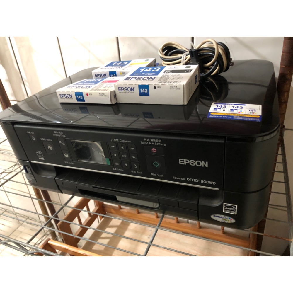 EPSON ME OFFICE 900WD WIFI 印表機 列表機 高印量 但噴頭需清潔 所以便宜售 加贈三盒墨水-細節圖2