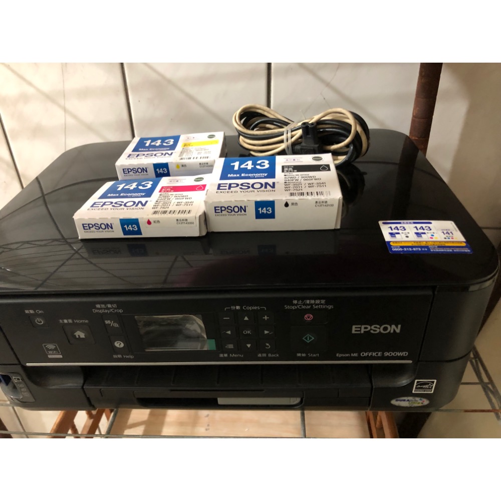 EPSON ME OFFICE 900WD WIFI 印表機 列表機 高印量 但噴頭需清潔 所以便宜售 加贈三盒墨水-細節圖5