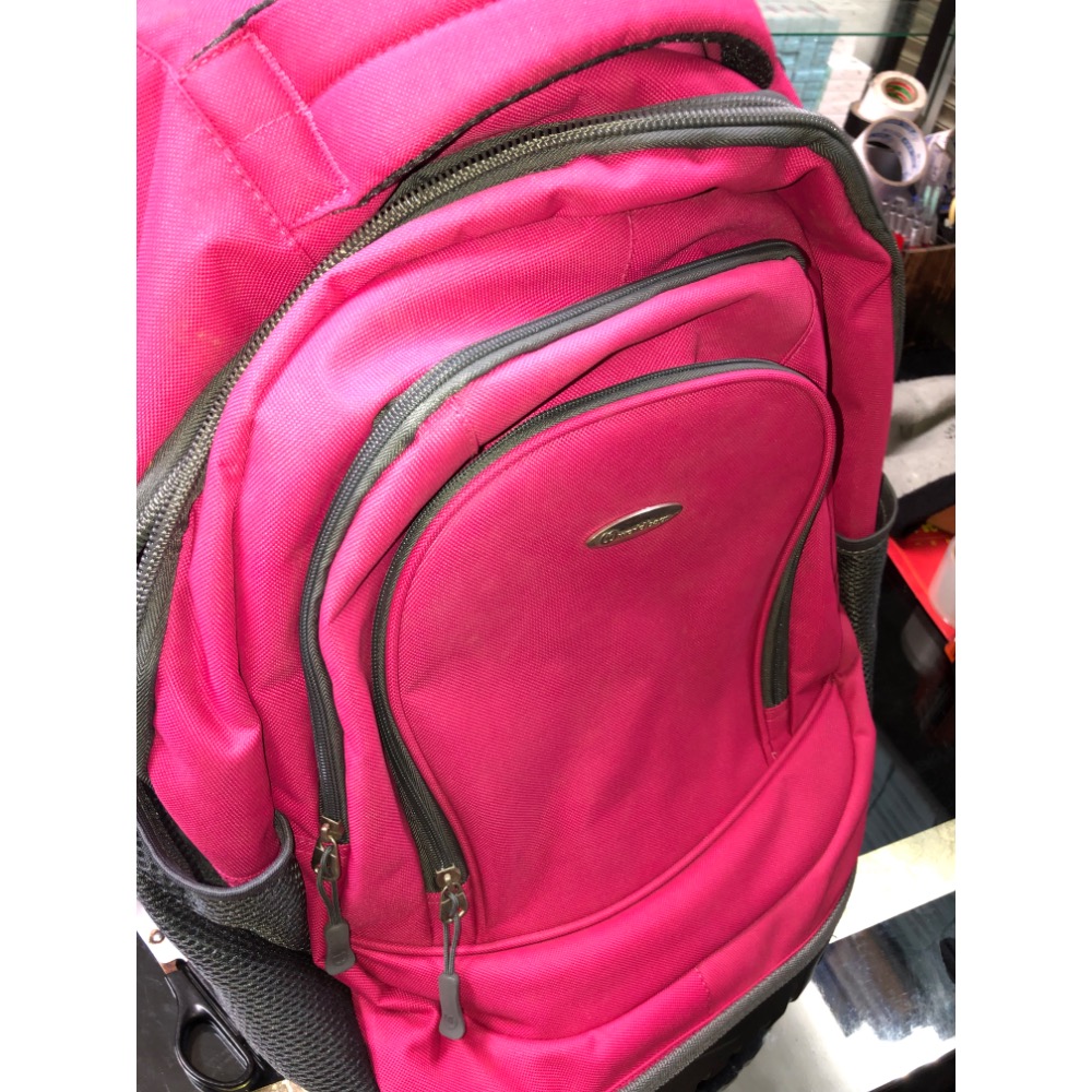 【大倉代領股東紀念品】桃紅色 旅行包 旅行休閒行李包 附輪 移動輕便-細節圖9