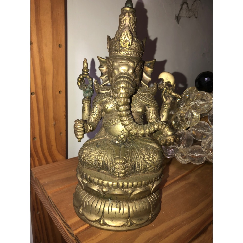【大倉代領股東紀念品】銅製 象神 擺飾 高23cm-細節圖3