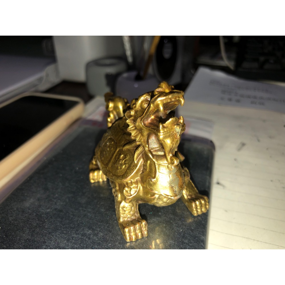 【大倉代領股東紀念品】黄铜四象龍龜擺件四方神兽龍龜福禄四靈像龍龜客廳書房玄關摆件-細節圖4