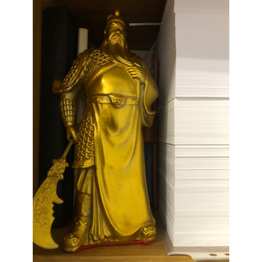 【大倉代領股東紀念品】銅製關羽銅製關公純銅黃銅關二爺招財武財神銅像關羽武聖-細節圖2