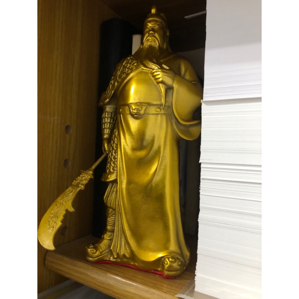 【大倉代領股東紀念品】銅製關羽銅製關公純銅黃銅關二爺招財武財神銅像關羽武聖-細節圖3
