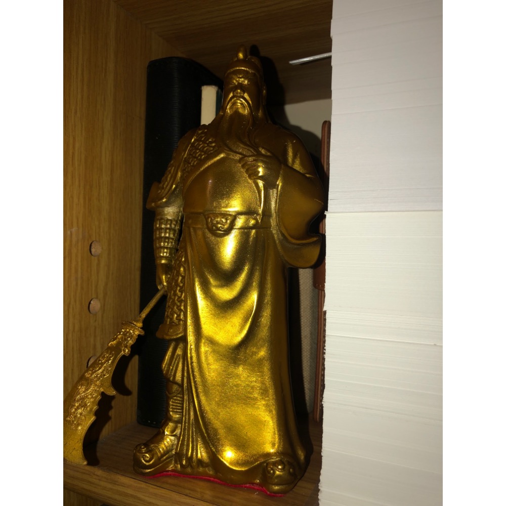 【大倉代領股東紀念品】銅製關羽銅製關公純銅黃銅關二爺招財武財神銅像關羽武聖-細節圖4
