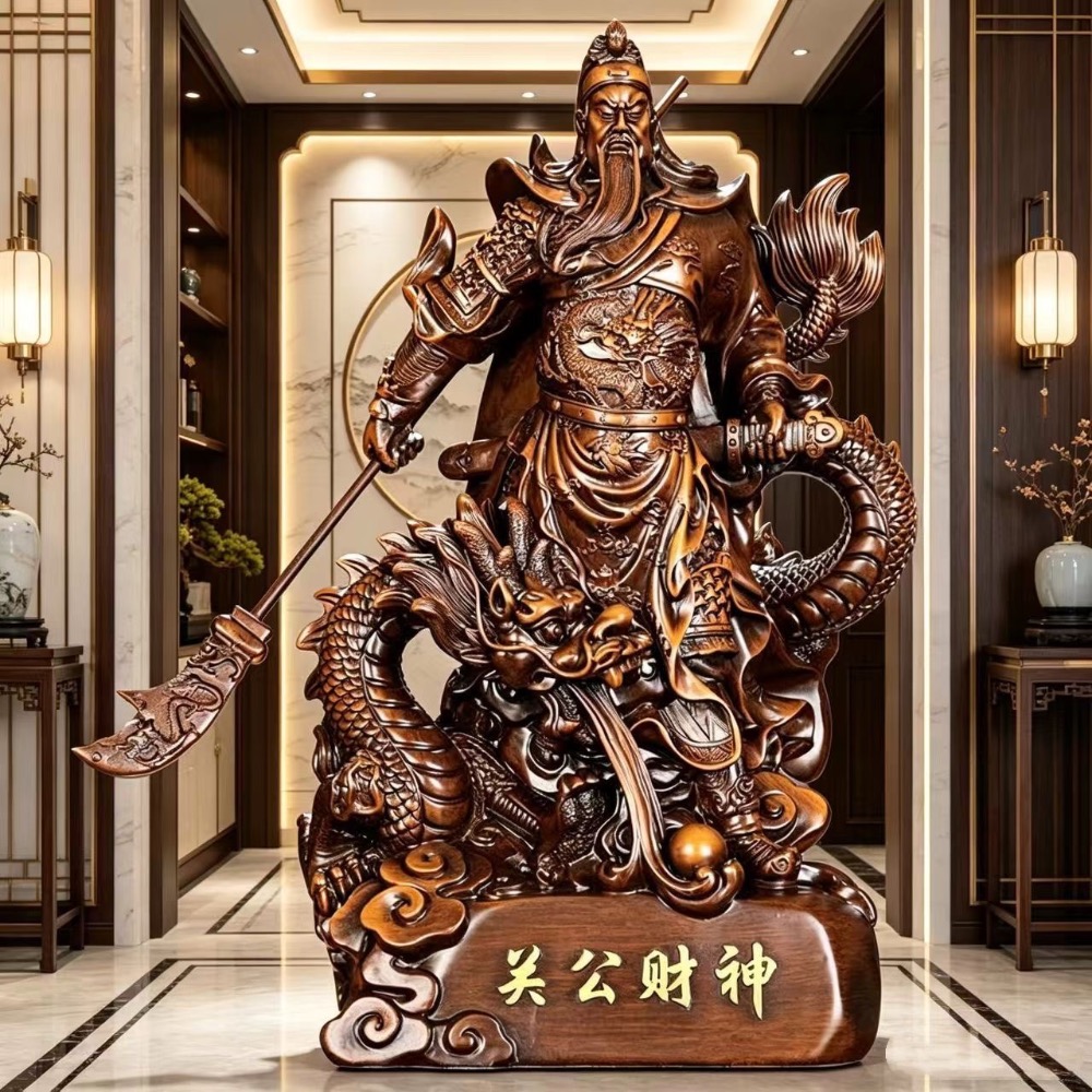 【大倉代領股東紀念品】全新關羽 座龍關公 盤龍關公 升龍關公 擺飾擺設擺件 關二爺雕像一座-細節圖2