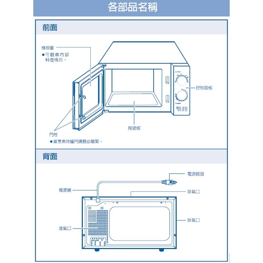 【聲寶SAMPO】20L機械平台式微波爐 RE-N220PR 無轉盤 機械式 保固一年-細節圖3