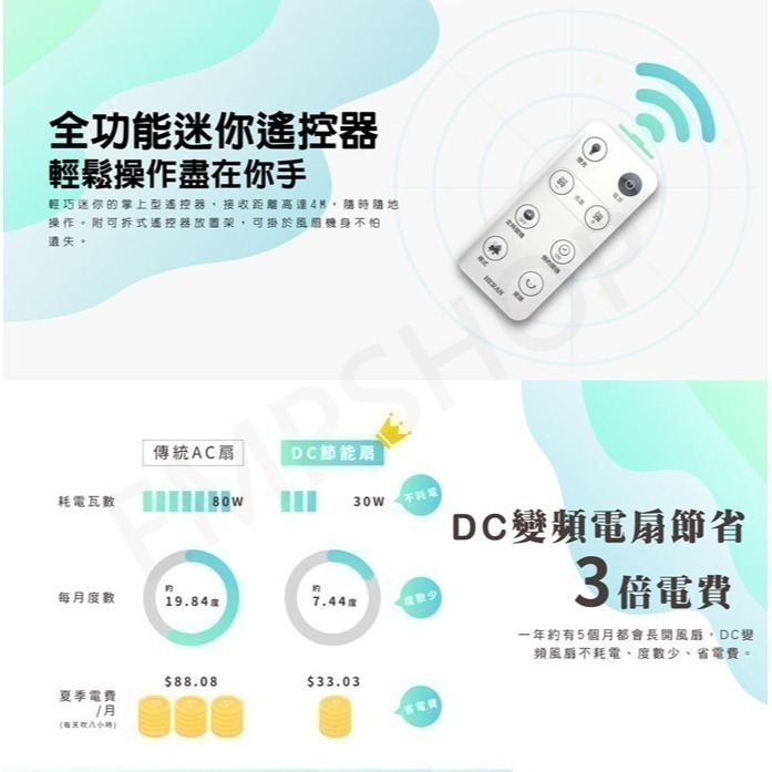 【禾聯HERAN】14吋智能變頻DC風扇 HDF-14AH740 省電 靜音 12段風速 7片扇葉 (黑白兩色可選)-細節圖9