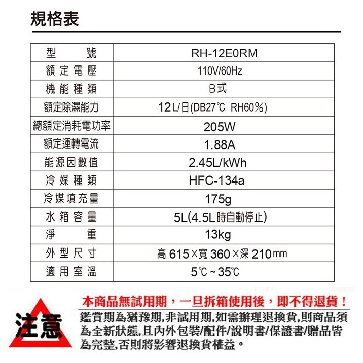 可申請退稅$1200！【奇美CHIMEI】12公升節能除濕機 RH-12E0RM-細節圖9