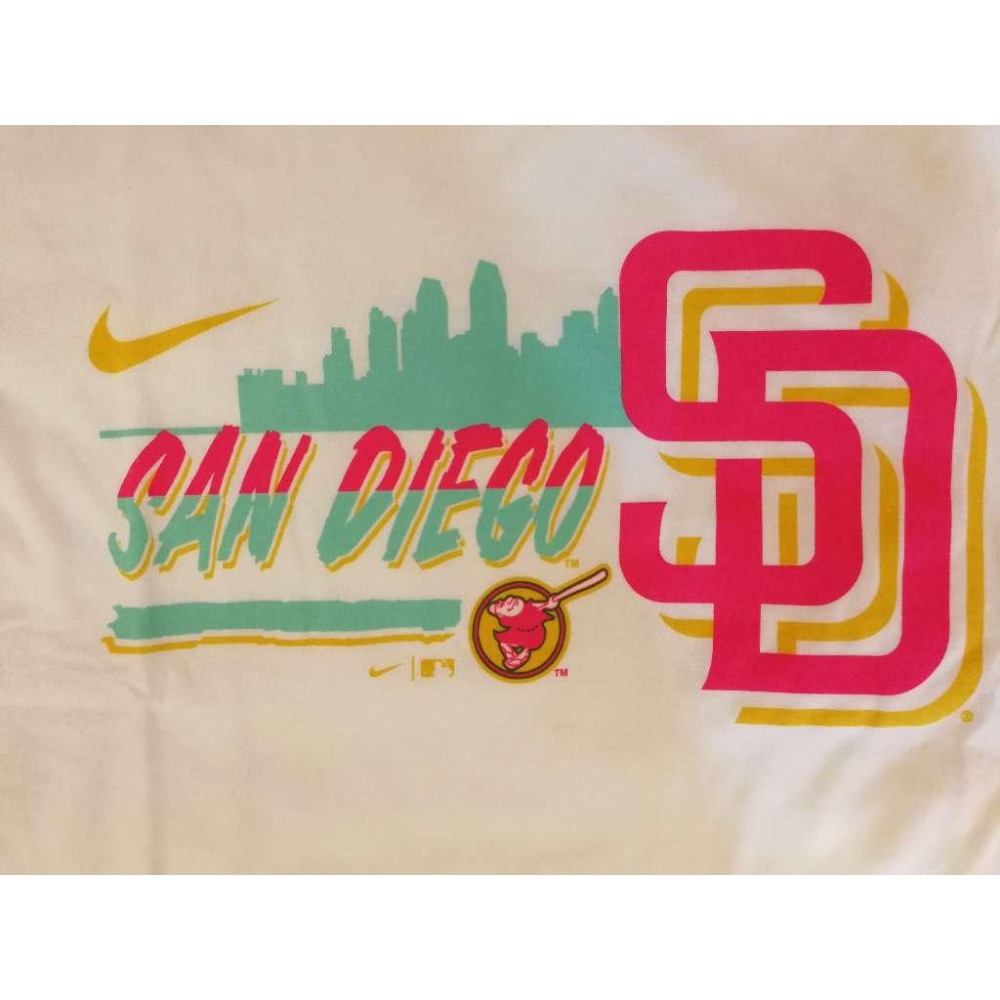 (新鮮現貨) Nike MLB 聖地牙哥教士 城市版 天際線 Tri-Blend 短T (Sz. M)-細節圖4