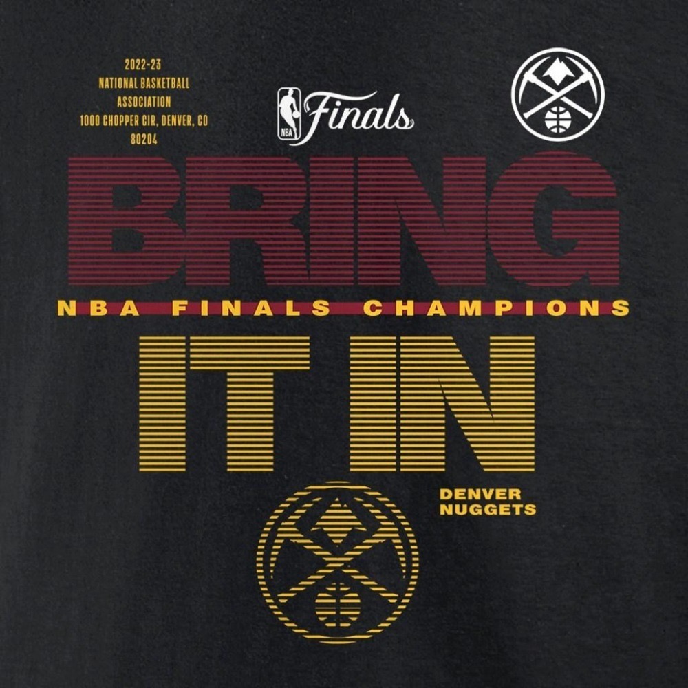 (冠軍特價) Fanatics NBA 丹佛金塊 2023 總冠軍「Bring It In」紀念短T (黑)-細節圖4